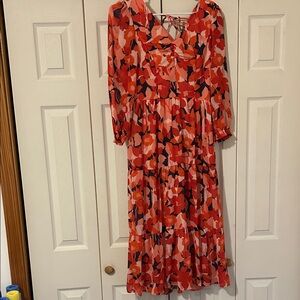 Sincerely Jules Vibrant Floral Long Sleeve Dress